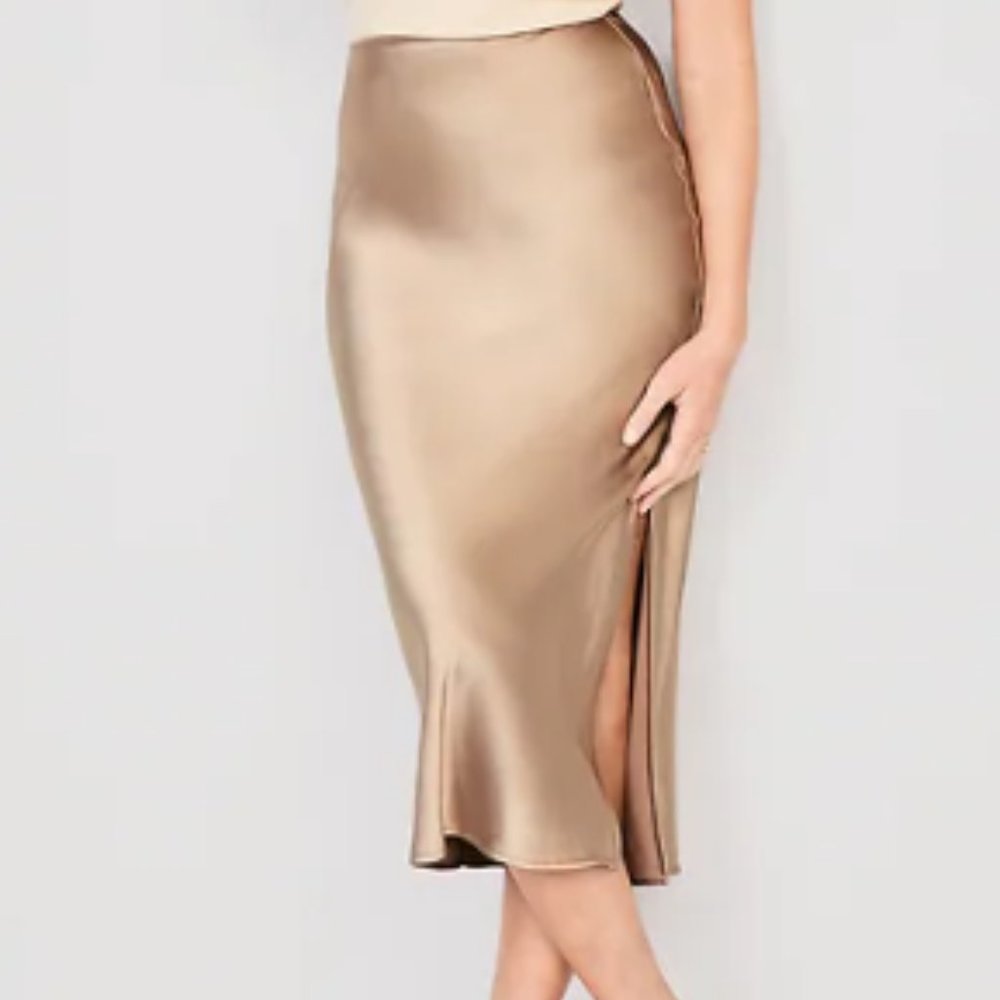 Old Navy Satin Midi Slip Skirt size LT